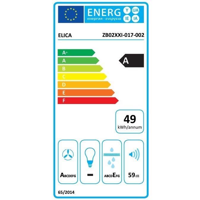 Hotte ELICA PANDORA BL/F/90 L 90 cm - Evacuation & recyclage - 57 dB max - Classe A