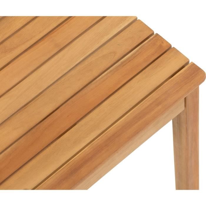 Ensemble repas de jardin pour enfant - 2 personnes - Table carrée 50 x 50 x 50 cm et 2 chaises - Bois Acacia FSC