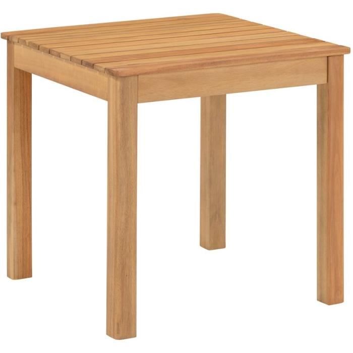 Ensemble repas de jardin pour enfant - 2 personnes - Table carrée 50 x 50 x 50 cm et 2 chaises - Bois Acacia FSC