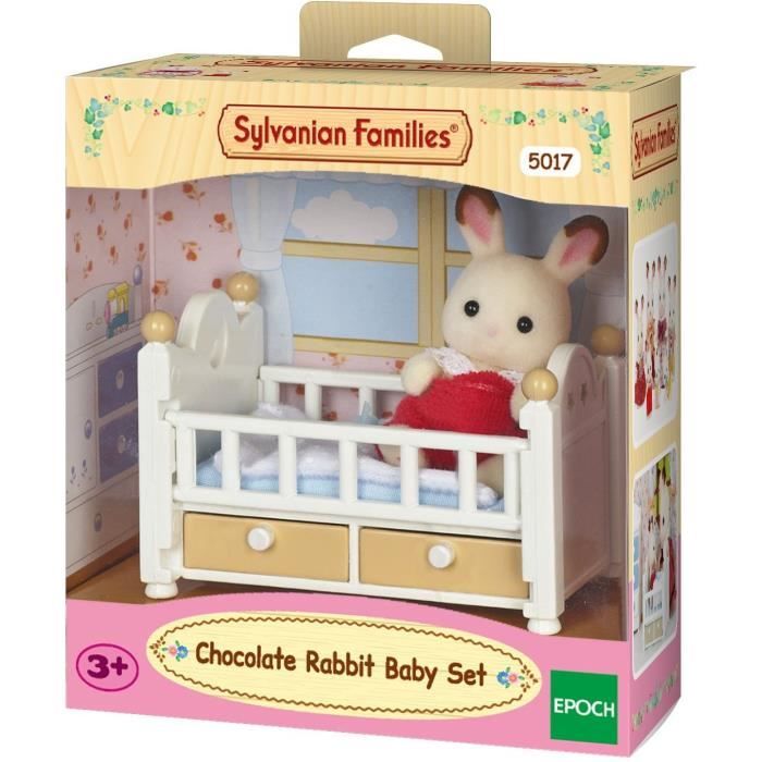 Lit de bébé avec figurine bébé Lapin Chocolat - SYLVANIAN FAMILIES - LES MEUBLES ET ACCESSOIRES