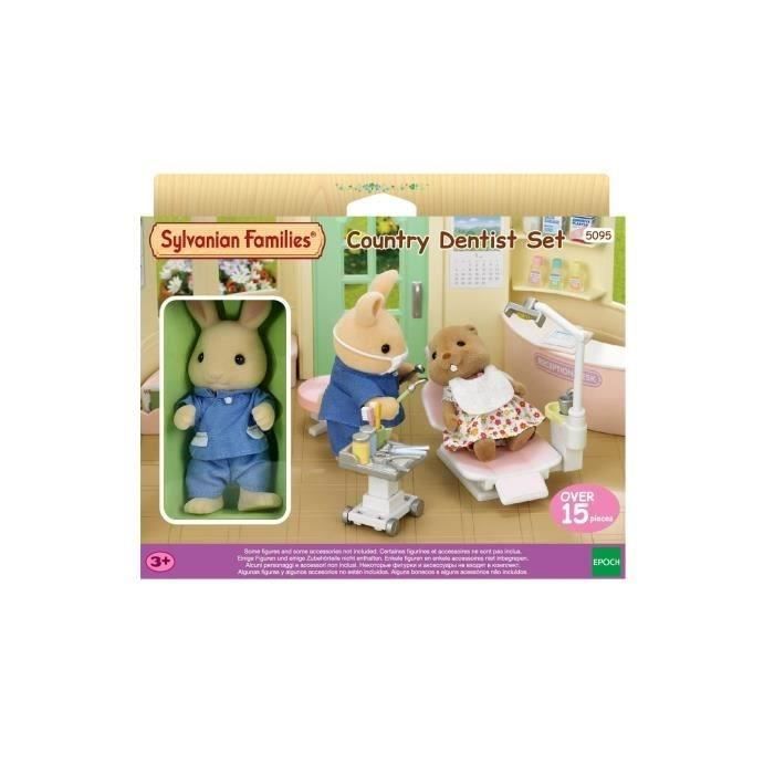 SYLVANIAN FAMILIES - Dentiste et Accessoires - Papa Lapin creme - 14 accessoires inclus