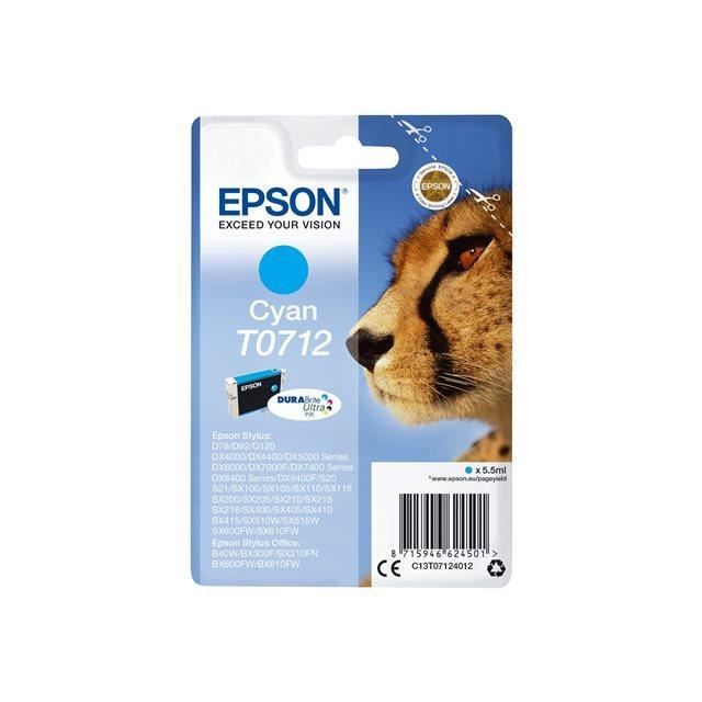 EPSON Cartouche d'encre T0712 Cyan - Guépard  (C13T07124012)