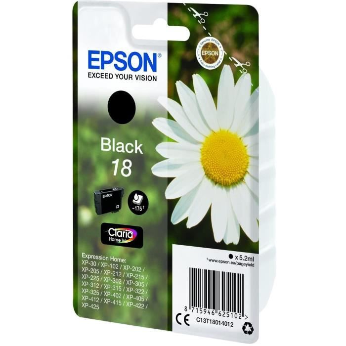 EPSON Cartouche d'encre T1801 Noir - Pâquerette (C13T18014012)