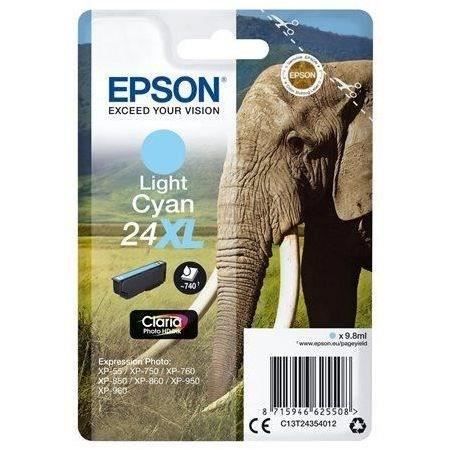 EPSON Cartouche d'encre T2435 XL Cyan Clair - Eléphant  (C13T24354012)