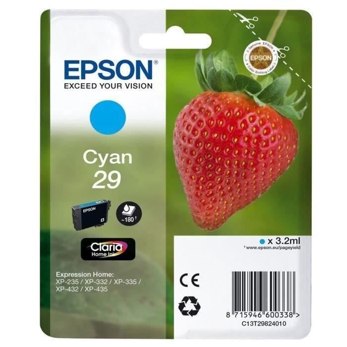 EPSON Cartouche d'encre T2982 cyan - Fraise (C13T29824012)