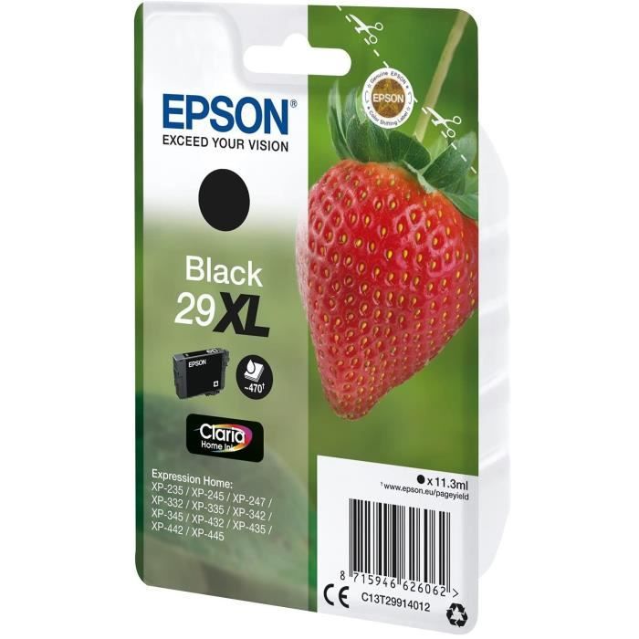 EPSON Cartouche d'encre T2991 XL Noir - Fraise (C13T29914012)