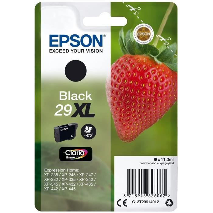 EPSON Cartouche d'encre T2991 XL Noir - Fraise (C13T29914012)