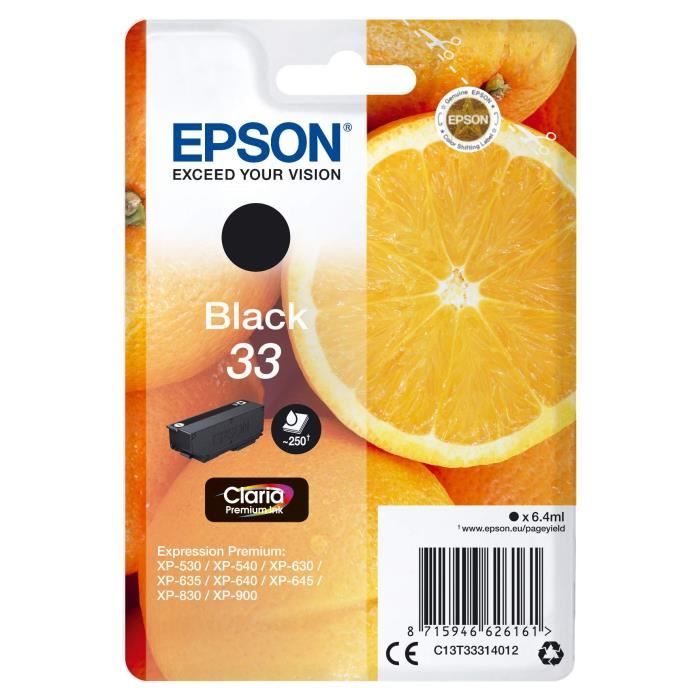 EPSON Cartouche d'encre T3331 Noir - Oranges (C13T33314012)