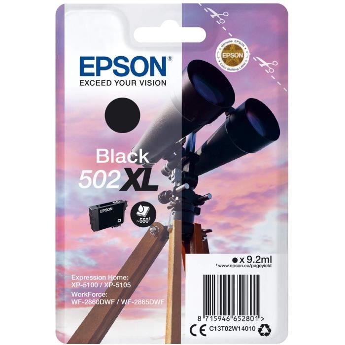 EPSON Cartouche d'encre 502 XL Noir -Jumelles (C13T02W14010)