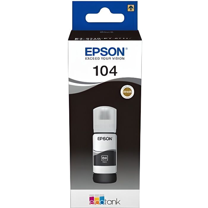 EPSON Kit de Remplissage d'Encre Epson EcoTank 104 - Noir - Jet d'encre - 4500 Pages - 1 Unit(s) (C13T00P140)