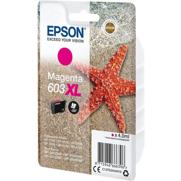 EPSON Cartouche d'encre 603 XL Magenta - Etoile de mer (C13T03A34010)