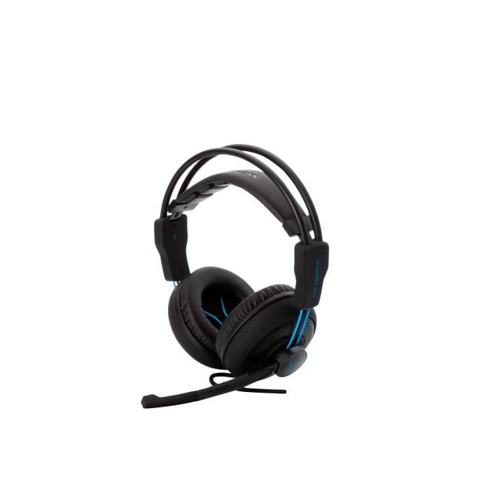 Casque gamer - Filaire - ERAZER - MD 88640 Gaming Headset - PC ou console - Noir / Bleu