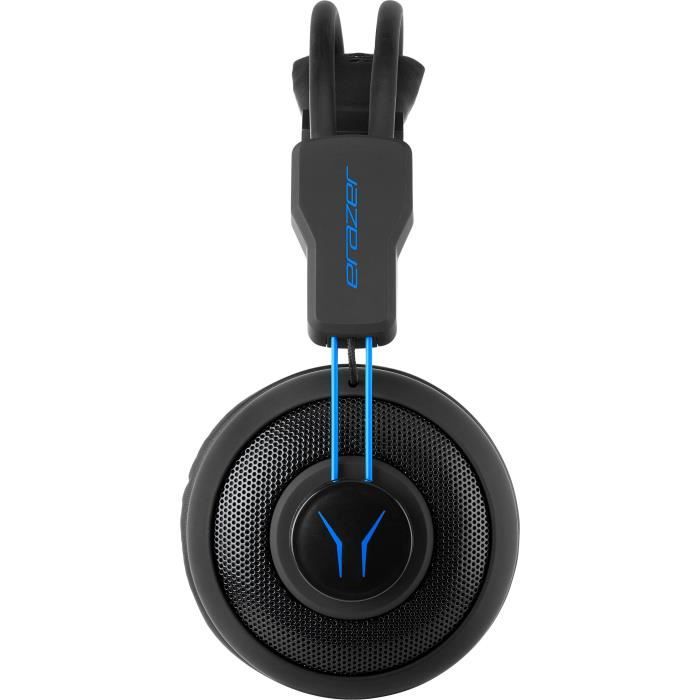 Casque gamer - Filaire - ERAZER - MD 88640 Gaming Headset - PC ou console - Noir / Bleu