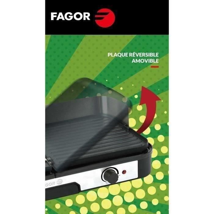 Plancha électrique - FAGOR - FG823 - Plancha Inox Extra Large - 2000 W