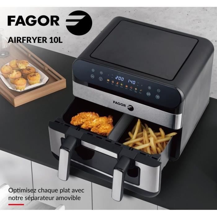 Friteuse sans huile - FAGOR - Airfryer FGF10 - 10L - 2400 W - Ecran tactile - 8 modes pré enregistré  Grande cuve de cuisson