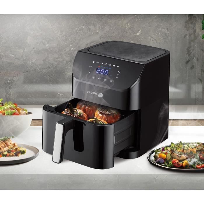 Friteuse sans huile - FAGOR - Airfryer XL - 8L - 1800 W - Ecran tactile - 7 pré-réglages de cuisson - Minuterie - Noir