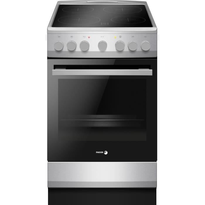 Cuisiniere vitrocéramique - FAGOR-FACV203S - 4 foyers - 62 L - 50 x 60 cm - Silver