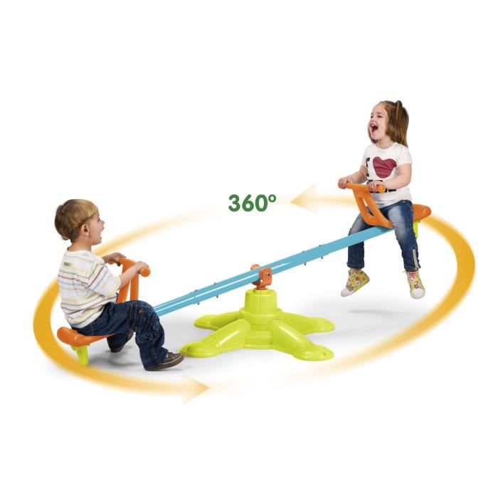 Balançoire Twister - FEBER - Tourne sur 360° - Pour Enfant a partir de 3 ans - Vert et Bleu