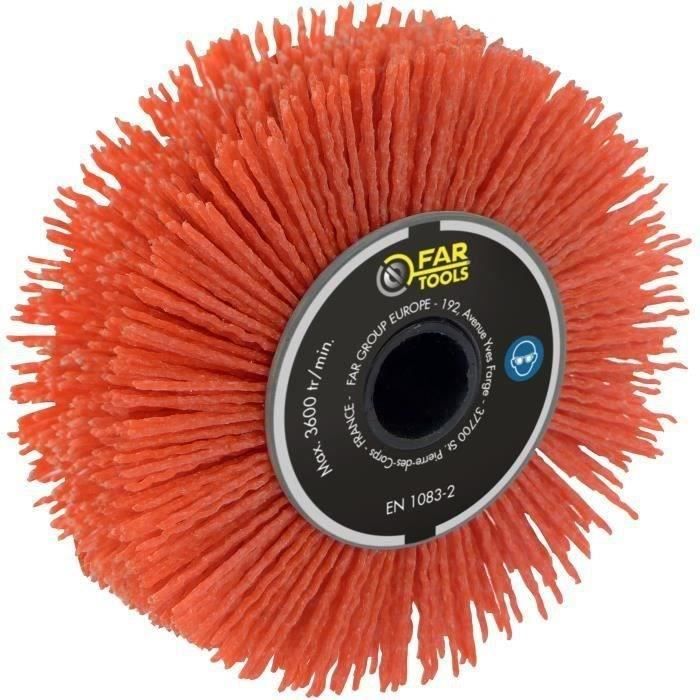 Brosse de précision a nylon abrasif - FARTOOLS - Ø120mm/L20mm - Idéal pour angles, coins et rainures profondes