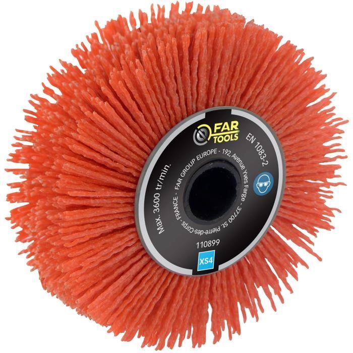 Brosse de précision a nylon abrasif - FARTOOLS - Ø120mm/L20mm - Idéal pour angles, coins et rainures profondes