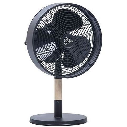 FLORIDA Noir & Bois - Ventilateur a poser Ø30cm 35W oscillant