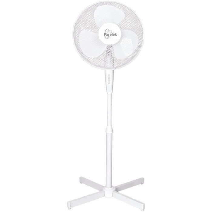 Ventilateur sur pied TENESSEE - FARELEK - Ø40cm 50W - Blanc - Oscillant