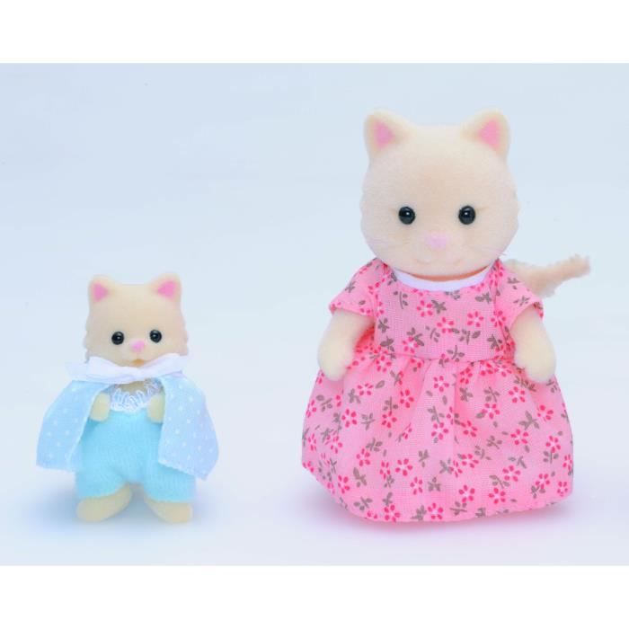 SYLVANIAN FAMILIES - Set Le nouveau venu - Couffin a bascule et figurines chat creme - PReT A JOUER