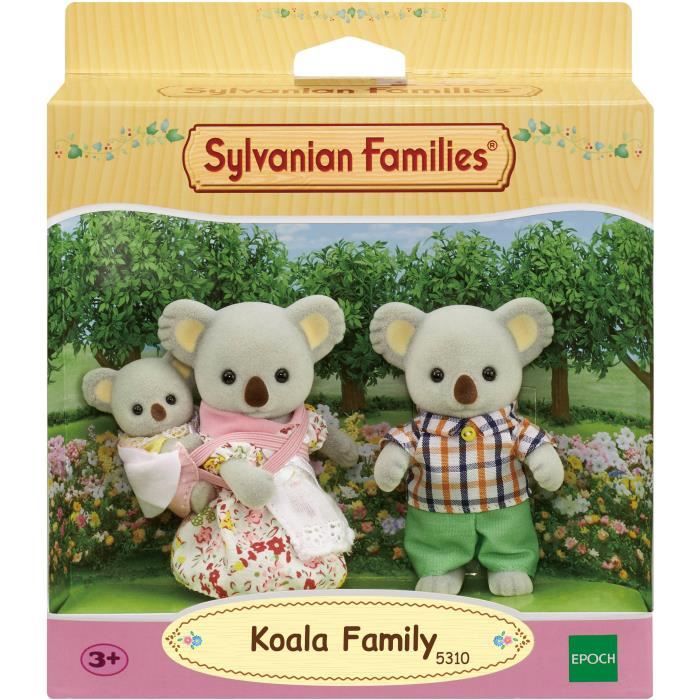 Famille Koala Sylvanian - SYLVANIAN FAMILIES - 5310 - Articulée et Habillée - Gris