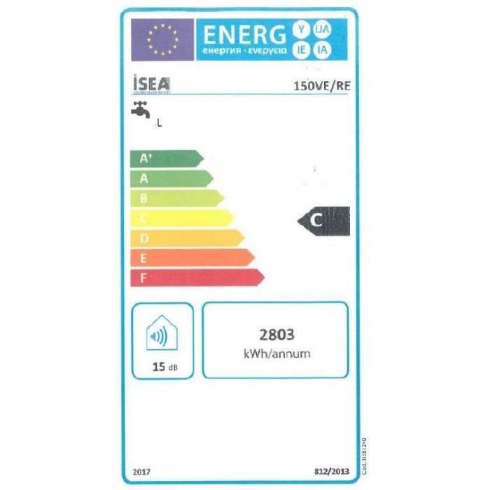 Chauffe Eau Electrique Horizontal Swing ISEA - 150L - IS EYEWEAR - Anode Magnésium - 15kW - Blanc