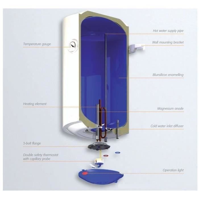 Chauffe Eau Electrique Vertical Swing ISEA - 100L - IS EYEWEAR - Anode Magnésium - 15 kW - Classe C