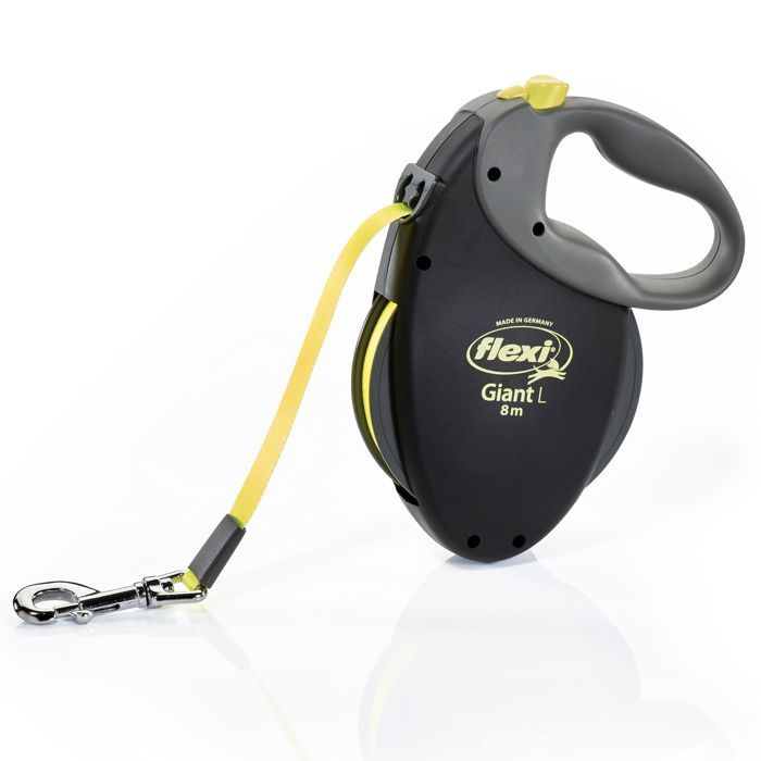 Laisse enrouleur Flexi Neon Giant - FLEXI - GT3-210-S-NEO-12 - Noir et jaune - Pour chiens jusqu'a 50 kg