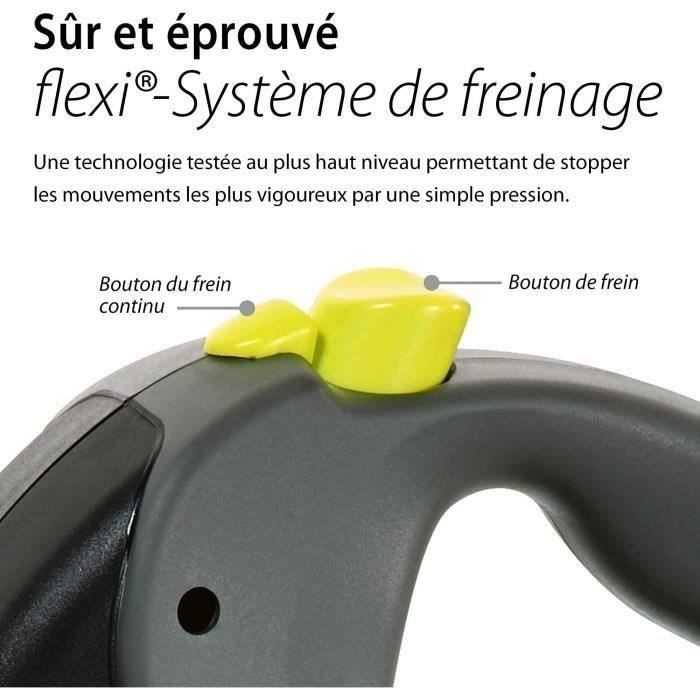 Laisse enrouleur Flexi Neon Giant - FLEXI - GT3-210-S-NEO-12 - Noir et jaune - Pour chiens jusqu'a 50 kg