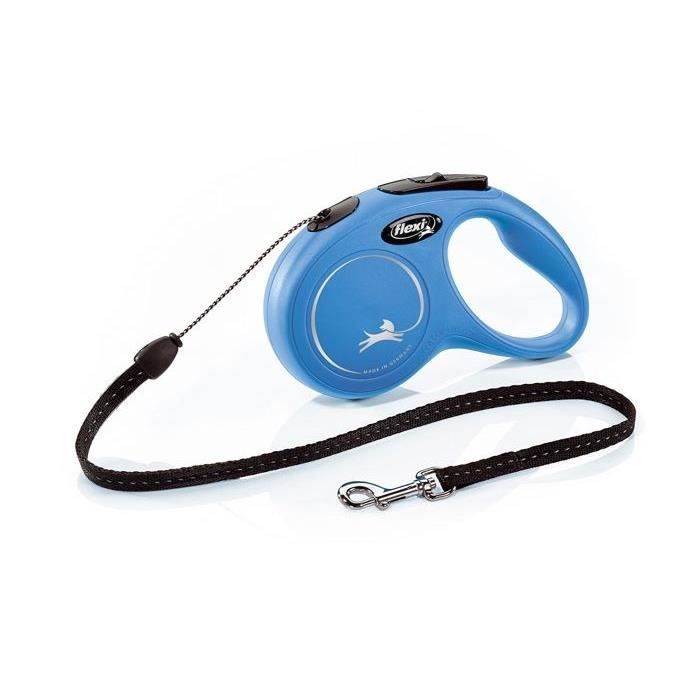 Laisse New Classic S Cord 5 m blue Flexi CL10C5-251-BL-20 - Laisse pour chiens jusqu'a 12 kg - Bleu