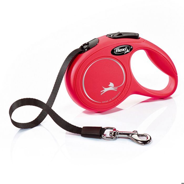 Laisse enrouleur Flexi Collection Sangle S - FLEXI - Rouge - Pour chiens jusqu'a 15 kg