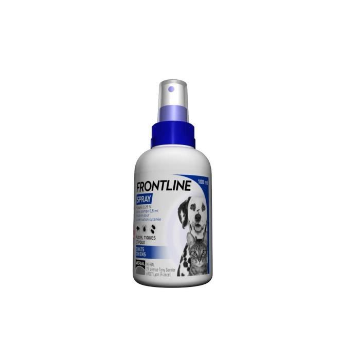 FRONTLINE Spray 100 ml - Puces, tiques, poux - Chien et chat