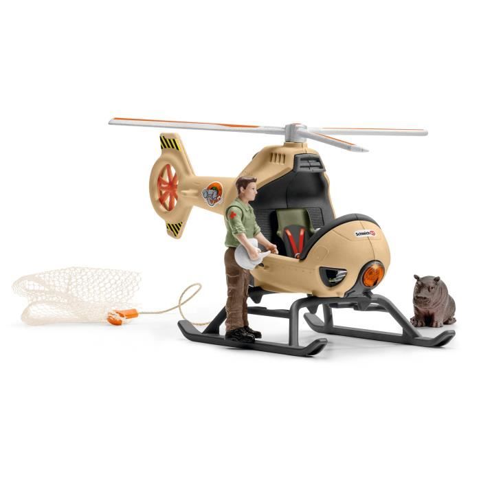 Figurine Hélicoptere pour sauvetage d'animaux - SCHLEICH - Wild Life - Enfant - Mixte - 42476