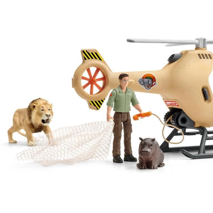 Figurine Hélicoptere pour sauvetage d'animaux - SCHLEICH - Wild Life - Enfant - Mixte - 42476