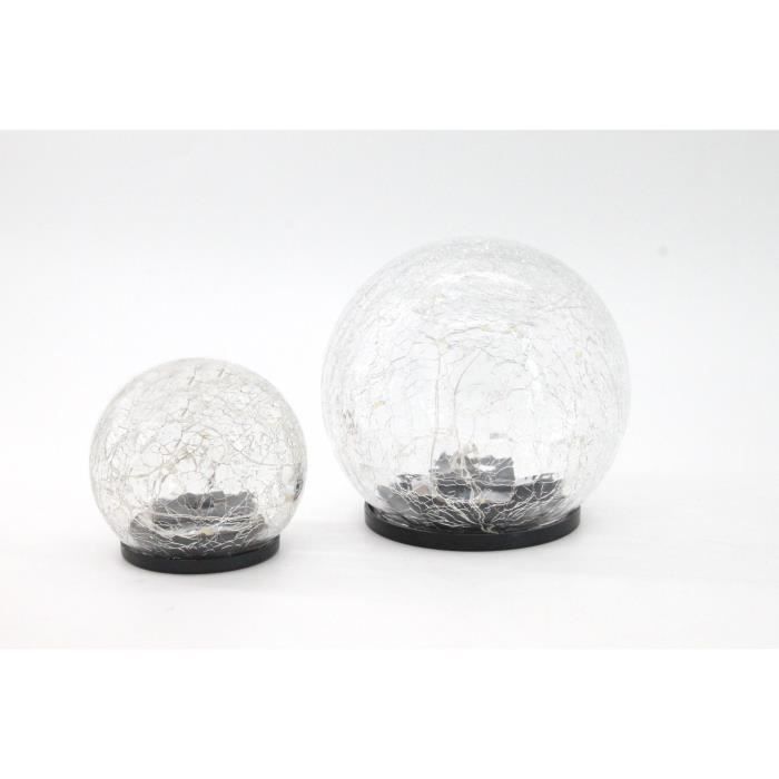 Sphere solaire GALIX - Effet verre brisé - Ø 10 cm - 15 LED blanches