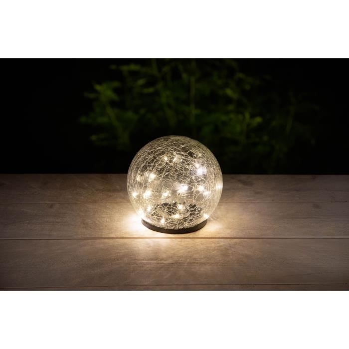 Sphere solaire GALIX - Effet verre brisé - Ø 15cm - 25 LED blanches