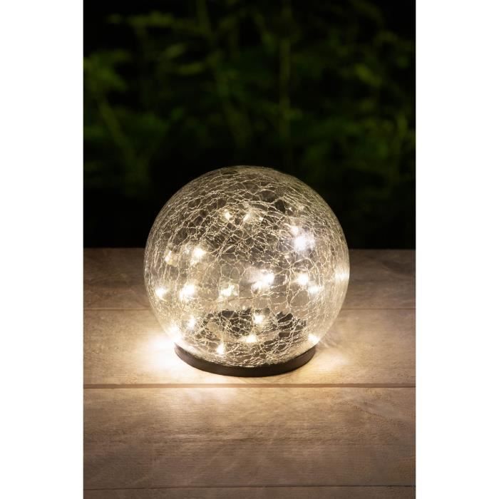 Sphere solaire GALIX - Effet verre brisé - Ø 15cm - 25 LED blanches