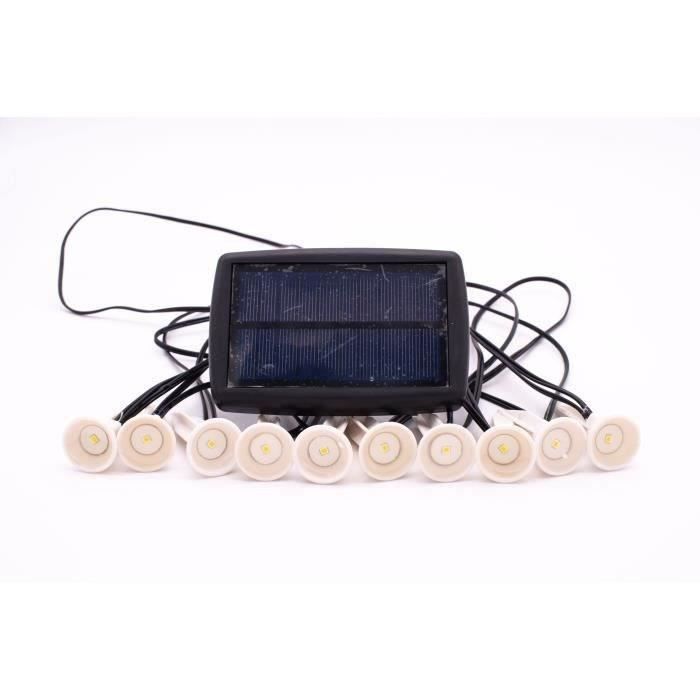 Guirlande solaire a planter 10 LED blanches - GALIX - 5m - 0,5W - 100 Lumens - 8h d'éclairage