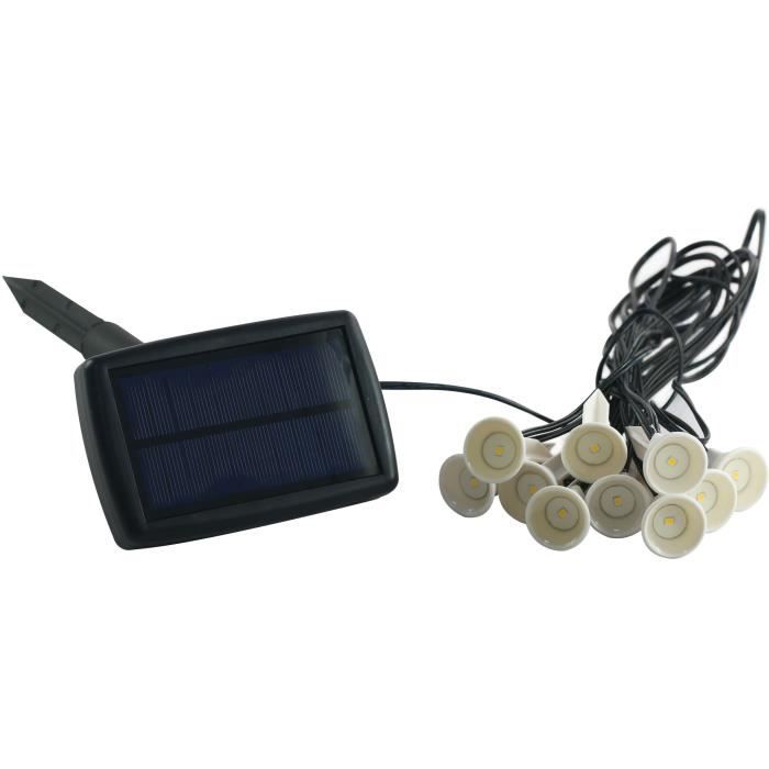 Guirlande solaire a planter 10 LED blanches - GALIX - 5m - 0,5W - 100 Lumens - 8h d'éclairage