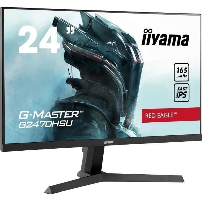 Ecran PC Gamer - IIYAMA G-Master Red Eagle G2470HSU-B1 - 23,8 FHD - Dalle IPS - 0,8 ms - 165Hz - HDMI/DisplayPort - FreeSync