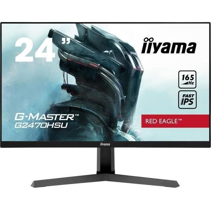 Ecran PC Gamer - IIYAMA G-Master Red Eagle G2470HSU-B1 - 23,8 FHD - Dalle IPS - 0,8 ms - 165Hz - HDMI/DisplayPort - FreeSync