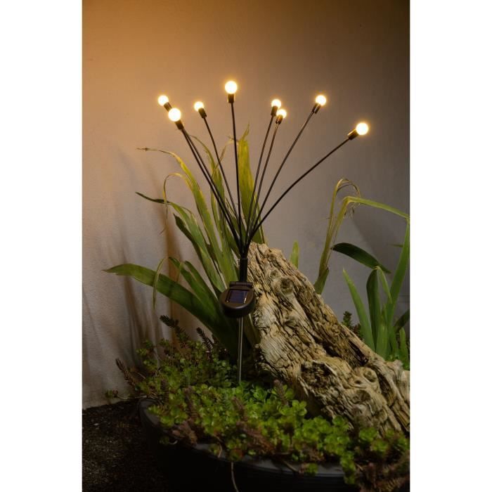 Decoration lumineuse solaire GALIX G4435 - Forme Bouquet - 8 LED - H69cm