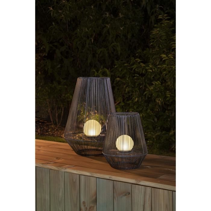 Lanterne solaire décorative boule perlée - GALIX - H30 - 10 Lumens - 8 heures d'éclairage