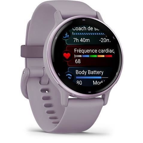 Montre connectée Garmin Vivoactive 5, Metallic Orchid avec bracelet violet