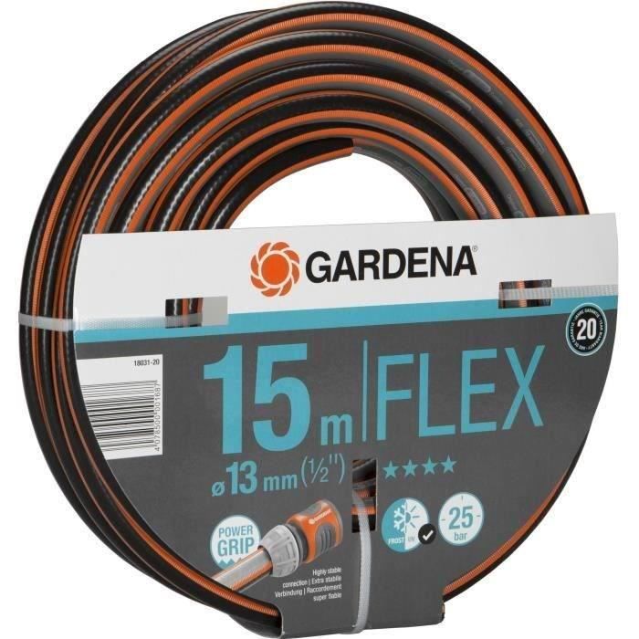 Tuyau d'arrosage Comfort FLEX - GARDENA - 15m - Ø13mm - Anti-noeud et indéformable - Garantie 20 ans