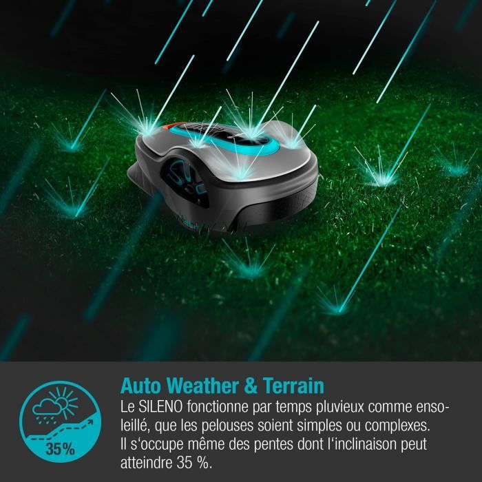 Robot tondeuse GARDENA - SILENO life 1000 - Jusqu'a 1000 m² - Application bluetooth - 58 db - Largeur de coupe : 22cm