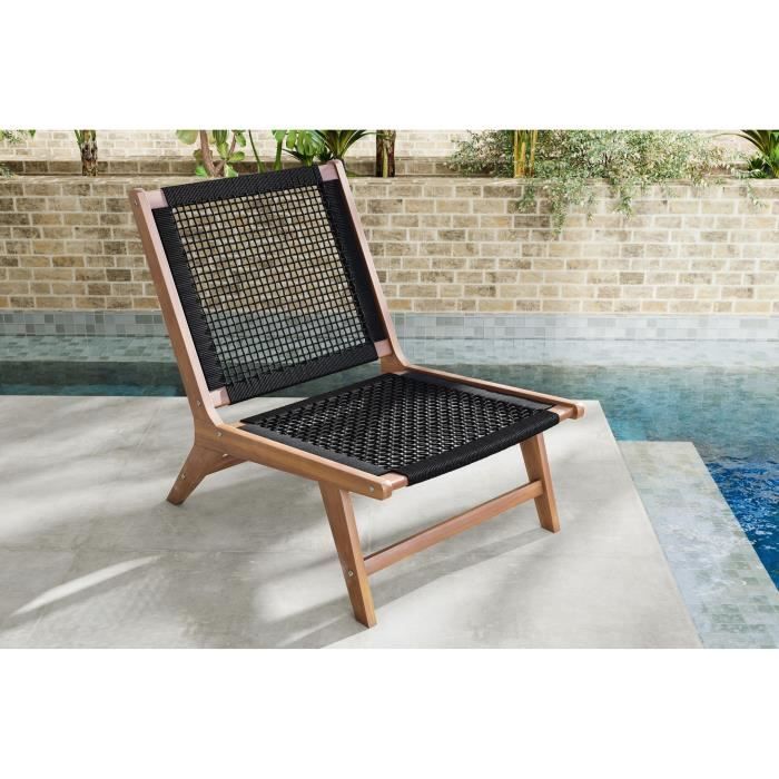 Fauteuil de jardin TAVARUA bois acacia FSC 60 x 81 x 72 cm